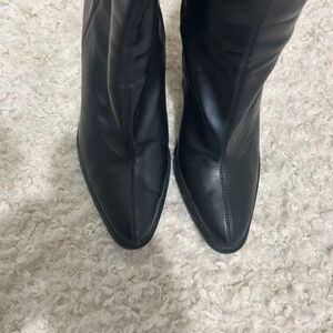 Zara Black Heeled Boots for Women